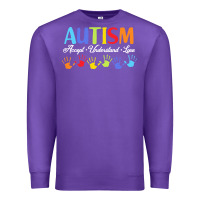 Purple autism t  shirt accept understand love autism awareness t  shirt Premium Sweatshirt - linhVisuals