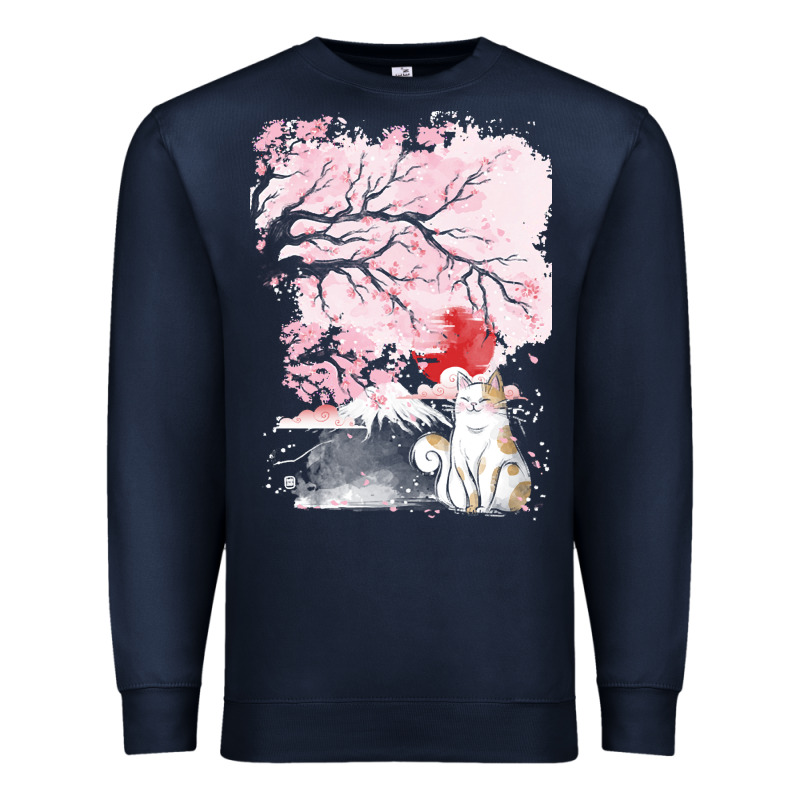 Japan T  Shirt Sakura Cat T  Shirt Premium Sweatshirt by linhVisuals | Teevron