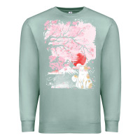 Seafoam japan t  shirt sakura cat t  shirt Premium Sweatshirt - linhVisuals