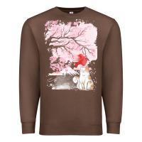 Chestnut japan t  shirt sakura cat t  shirt Premium Sweatshirt - linhVisuals