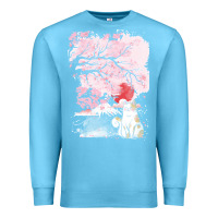 Ocean Blue japan t  shirt sakura cat t  shirt Premium Sweatshirt - linhVisuals