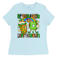 Baby Blue St. Patrick's Breakfast of leprechaun Ladies Tee - OliviaCreatesArt