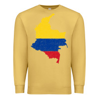Antique Gold colombia Flag Map Drawing Line Art Premium Sweatshirt - linhVisuals