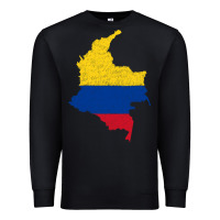 Black colombia Flag Map Drawing Line Art Premium Sweatshirt - linhVisuals
