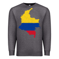 Charcoal Heather colombia Flag Map Drawing Line Art Premium Sweatshirt - linhVisuals