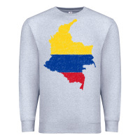 Heather Grey colombia Flag Map Drawing Line Art Premium Sweatshirt - linhVisuals