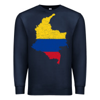 Navy colombia Flag Map Drawing Line Art Premium Sweatshirt - linhVisuals
