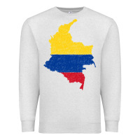 Colombia Flag Map Drawing Line Art Premium Sweatshirt | Teevron