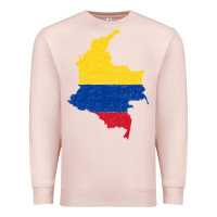 Pale Pink colombia Flag Map Drawing Line Art Premium Sweatshirt - linhVisuals
