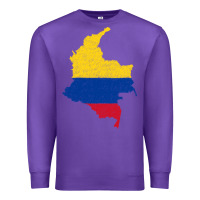 Purple colombia Flag Map Drawing Line Art Premium Sweatshirt - linhVisuals
