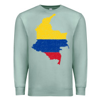 Seafoam colombia Flag Map Drawing Line Art Premium Sweatshirt - linhVisuals