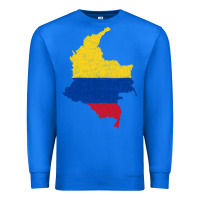 True Royal colombia Flag Map Drawing Line Art Premium Sweatshirt - linhVisuals