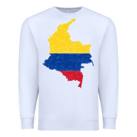 White colombia Flag Map Drawing Line Art Premium Sweatshirt - linhVisuals