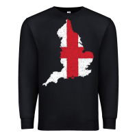 Black england Flag Map Drawing Line Art Premium Sweatshirt - linhVisuals