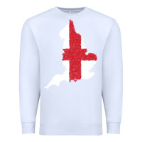 White england Flag Map Drawing Line Art Premium Sweatshirt - linhVisuals
