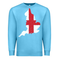Ocean Blue england Flag Map Drawing Line Art Premium Sweatshirt - linhVisuals