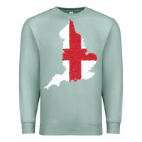 Seafoam england Flag Map Drawing Line Art Premium Sweatshirt - linhVisuals