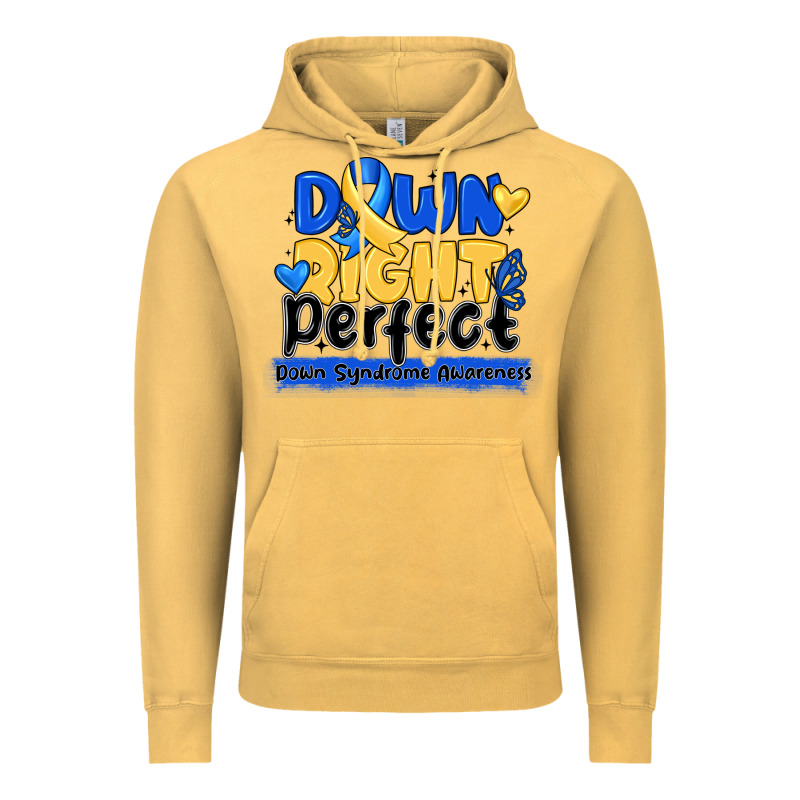 Down Right Perfect Down Syndrome Awareness Vintage Hoodie by CowhideDigitalArt | Teevron