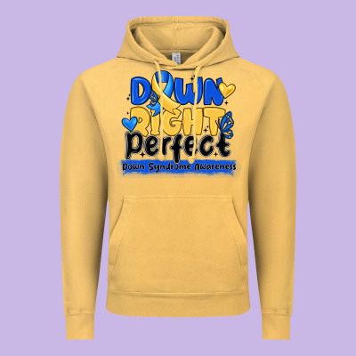 Down Right Perfect Down Syndrome Awareness Vintage Hoodie Designed By Cowhidedigitalart