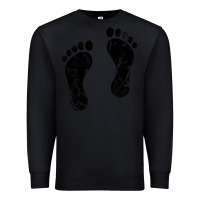 Black 70's footprints   footprint Premium Sweatshirt - linhVisuals