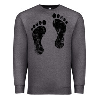 Charcoal Heather 70's footprints   footprint Premium Sweatshirt - linhVisuals