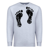 Heather Grey 70's footprints   footprint Premium Sweatshirt - linhVisuals
