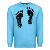 Ocean Blue 70's footprints   footprint Premium Sweatshirt - linhVisuals