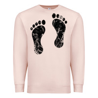 Pale Pink 70's footprints   footprint Premium Sweatshirt - linhVisuals