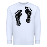 White 70's footprints   footprint Premium Sweatshirt - linhVisuals