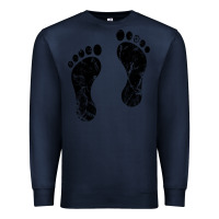 Navy 70's footprints   footprint Premium Sweatshirt - linhVisuals
