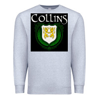 Heather Grey collins family irish coat of arms Premium Sweatshirt - linhVisuals