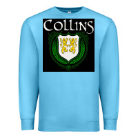 Ocean Blue collins family irish coat of arms Premium Sweatshirt - linhVisuals