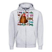 Heather Grey i may look calm but in my head ive pecked you 3 ti Zipper Hoodie - JahusDesignShop