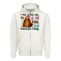 Oatmeal Heather i may look calm but in my head ive pecked you 3 ti Zipper Hoodie - JahusDesignShop
