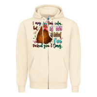 Sandshell i may look calm but in my head ive pecked you 3 ti Zipper Hoodie - JahusDesignShop