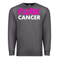 Charcoal Heather fck cancer Premium Sweatshirt - linhVisuals