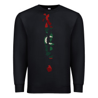 Black Maldives Map Flag Drawing Line Art Premium Sweatshirt - linhVisuals