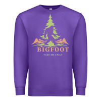 Purple bigfoot t  shirt bigfoot take me away t  shirt Premium Sweatshirt - linhVisuals