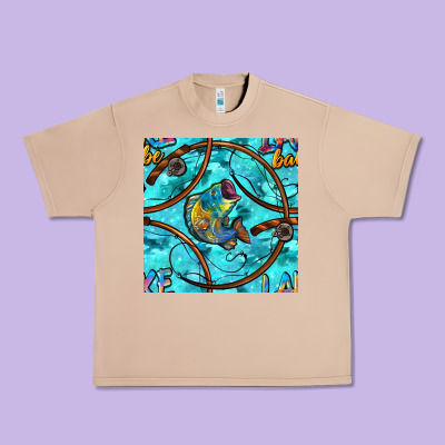 Lake Babe And Fish With Camouflage Seamless Pattern Urban Heavy Tee Designed By Bundleandbundleshop