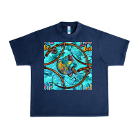 Navy Lake Babe And Fish With Camouflage Seamless Pattern Urban Heavy Tee - BundleAndBundleShop