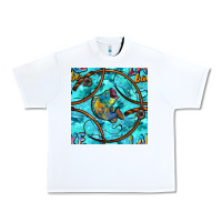 White Lake Babe And Fish With Camouflage Seamless Pattern Urban Heavy Tee - BundleAndBundleShop