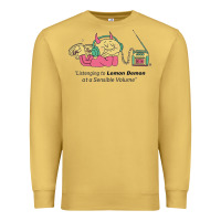 Antique Gold listening to lemon demon Premium Sweatshirt - linhVisuals