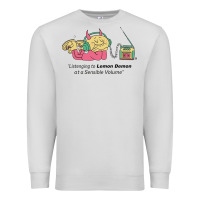 Dove Grey listening to lemon demon Premium Sweatshirt - linhVisuals