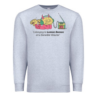 Heather Grey listening to lemon demon Premium Sweatshirt - linhVisuals