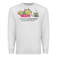 Oatmeal Heather listening to lemon demon Premium Sweatshirt - linhVisuals