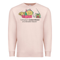 Pale Pink listening to lemon demon Premium Sweatshirt - linhVisuals