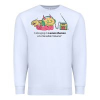 White listening to lemon demon Premium Sweatshirt - linhVisuals