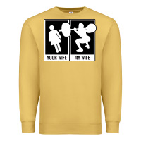 Antique Gold your wife my wife weightlifting Premium Sweatshirt - linhVisuals