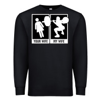 Black your wife my wife weightlifting Premium Sweatshirt - linhVisuals