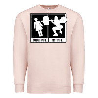 Pale Pink your wife my wife weightlifting Premium Sweatshirt - linhVisuals
